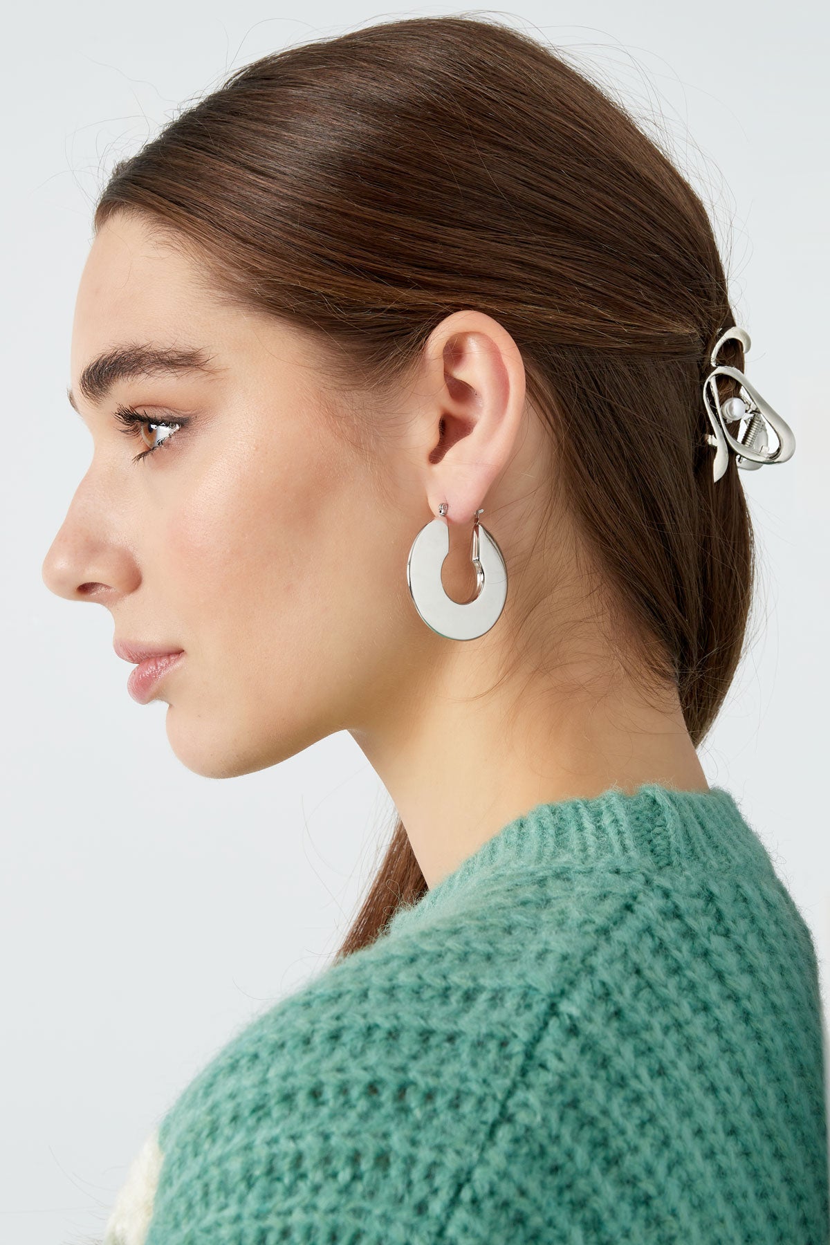 Fermaglio Intrecciato Perla in metallo