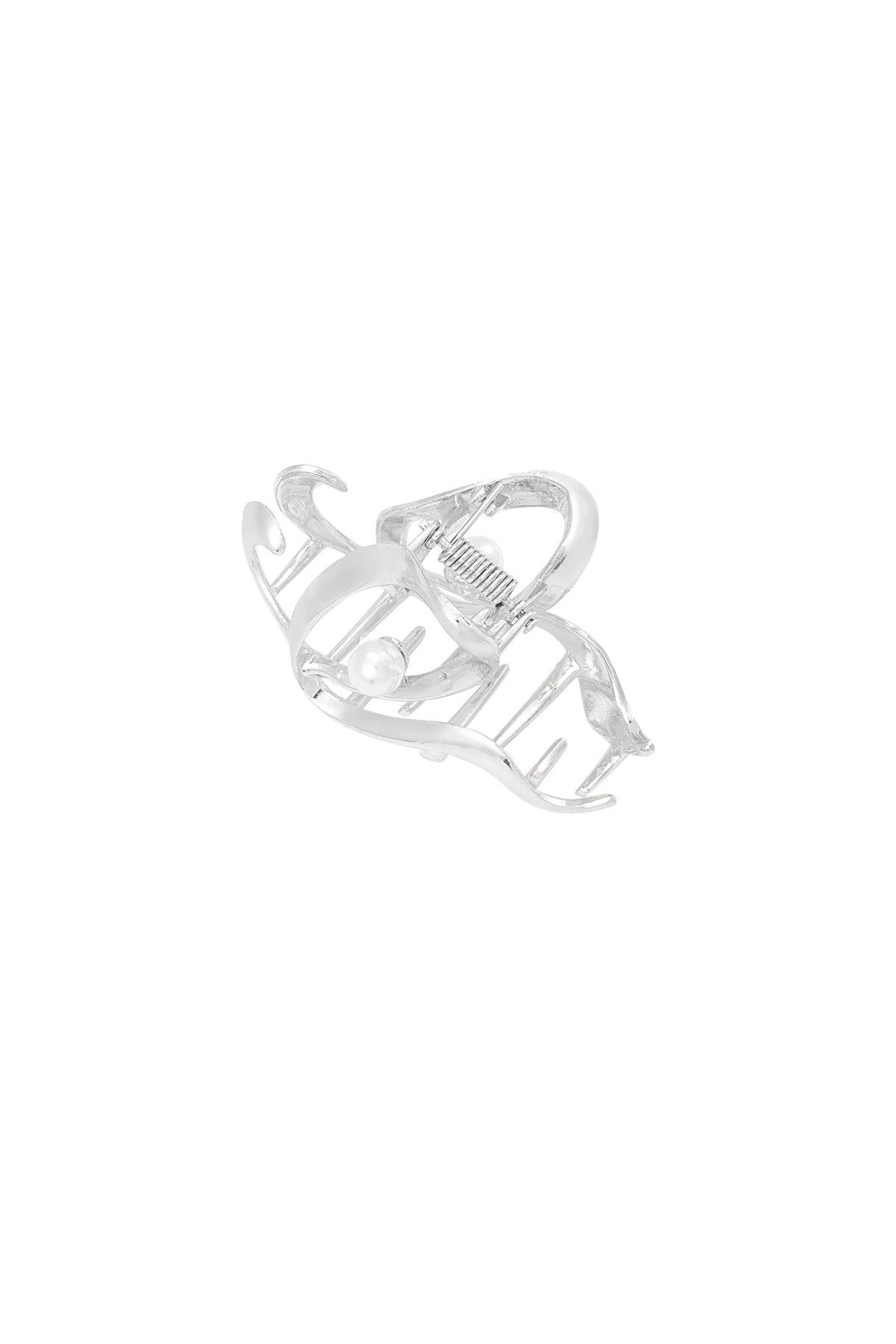 Fermaglio Intrecciato Perla in metallo